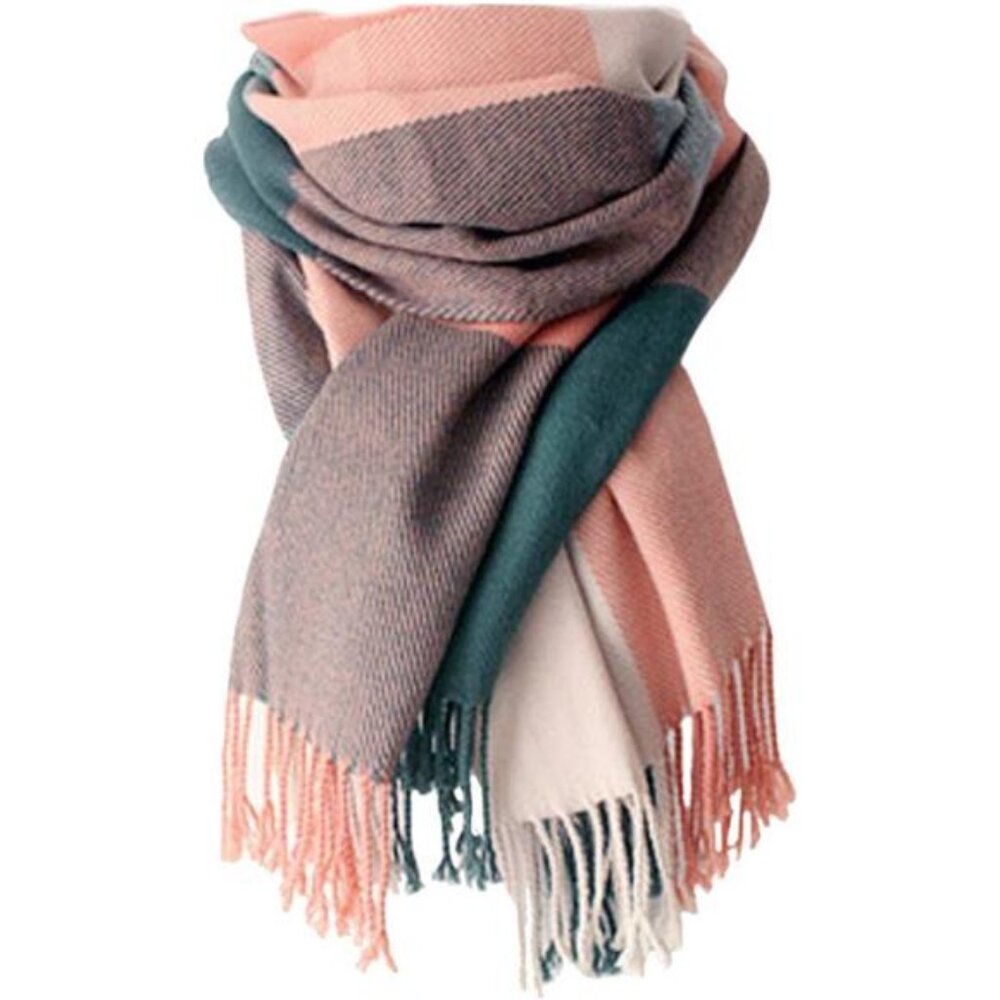 YSense Women's Long Plaid‎ Blanket Scarf Chunky Oversized Winter Fall Warm Scarf